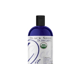 Aceite de semilla negra: de Nigella sativa, certificado por el USDA, prensado en frío, para piel, cabello y uñas (8 oz)
