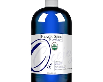 Organic Black Seed Oil -  USDA Certified 100% Pure, Unrefined, Cold Pressed, Non GMO 16 oz Carrier for Skin, Hair, Nail Body Nigella Sativa