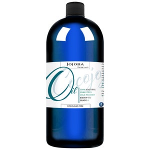 Jojoba Oil 100% Pure, Raw, Uncut, Golden Hohoba Carrier Oil 1 Quart Unrefined Cold Pressed Massage Therapeutic Grade Cosmetic & Personal Use