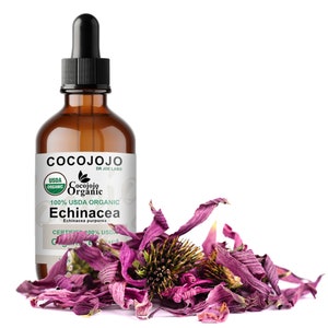 Echinacea Purpurea Organic Extract for Skin - USDA Certified Organic Echinacea  Alcohol Free Extract Pure drops