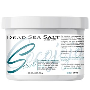 Dead Sea Salt Scrub Natural, Deep Exfoliating 24oz