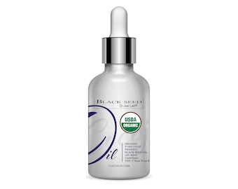 Aceite de semilla negra: Comino egipcio prensado en frío, orgánico, sin refinar, certificado por el USDA. Sin OGM. Cuidado de la piel y el cabello.