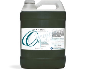 Pure Hemp Seed Oil - 100% Pure, Fair Trade, Unrefined, Cold Pressed Bulk Wholesale for Cosmetic Formulations, Shampoo, Creams, Soaps, Gallon