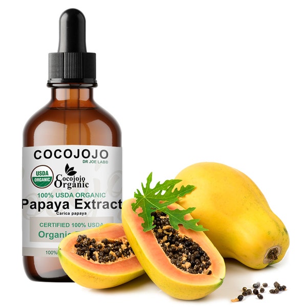 Organic Papaya Extract - USDA Certified Alcohol Free Papaya Plant Extract Pure drops