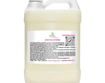Coco Glucoside Surfactant - Natural Foaming Cleanser - Plant Derived - Biodegradable - Shower Gels, Body Soap, Shampoos, Face Cleansers