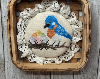 Easter Bluebird Mini Ornament Cross Stitch Chart PDF, Easter Cross Stitch, Ornament Cross Stitch, Mini Cross Stitch Pattern Download, PDF