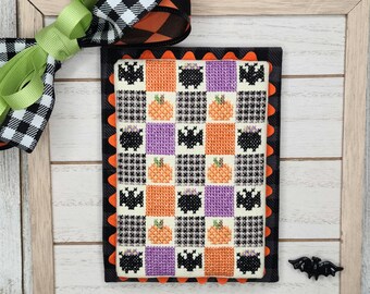 October Mini Quilt Cross Stitch Chart PDF, Halloween Cross Stitch, Quilt Cross Stitch, Fall Cross Stitch, Cross Stitch Pattern Download, PDF