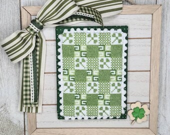 March Mini Quilt Cross Stitch Chart PDF, St Patrick's Day Cross Stitch, Quilt Cross Stitch, Cross Stitch PDF, Cross Stitch Pattern  Download