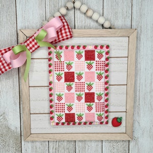 June Mini Quilt Cross Stitch Chart PDF, Summer Cross Stitch, Quilt Cross Stitch, Strawberry Cross Stitch, Cross Stitch Pattern Download, PDF