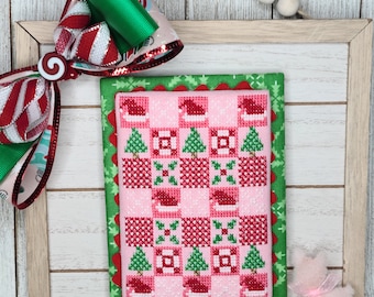 December Mini Quilt Cross Stitch Chart PDF, Christmas Cross Stitch, Quilt Cross Stitch, Winter Cross Stitch, Cross Stitch Pattern Download