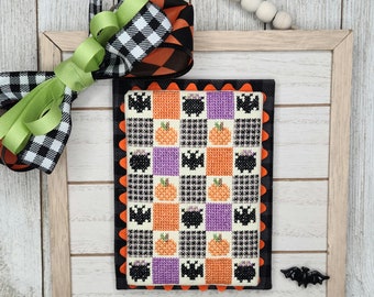 October Mini Quilt Cross Stitch Chart PDF, Halloween Cross Stitch, Quilt Cross Stitch, Fall Cross Stitch, Cross Stitch Pattern Download, PDF