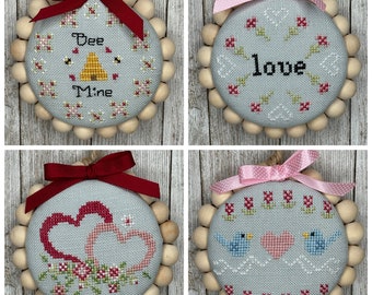 Valentine Mini Ornament Cross Stitch Chart PDF, Valentine's Day Cross Stitch, Ornament Cross Stitch, Mini Cross Stitch Pattern Download, PDF