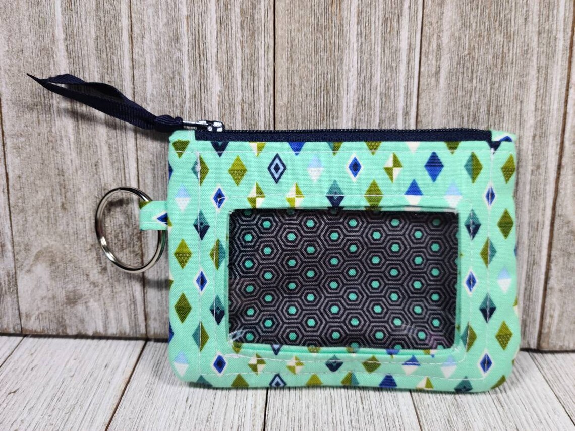 ID Wallet Keychain Wallet ID Holder Zip ID Wallet Optional Etsy