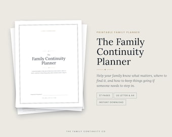 In Case of Emergency Binder Printable, Family Organizer for Important Documents & Guardian Planning