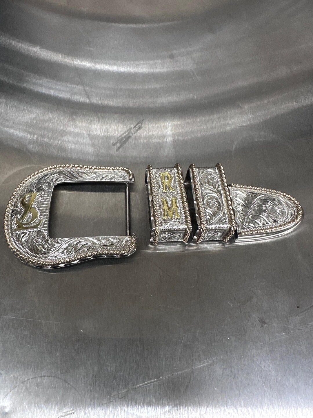 Custom Hand-engraved Ranger Buckle Sets - Etsy