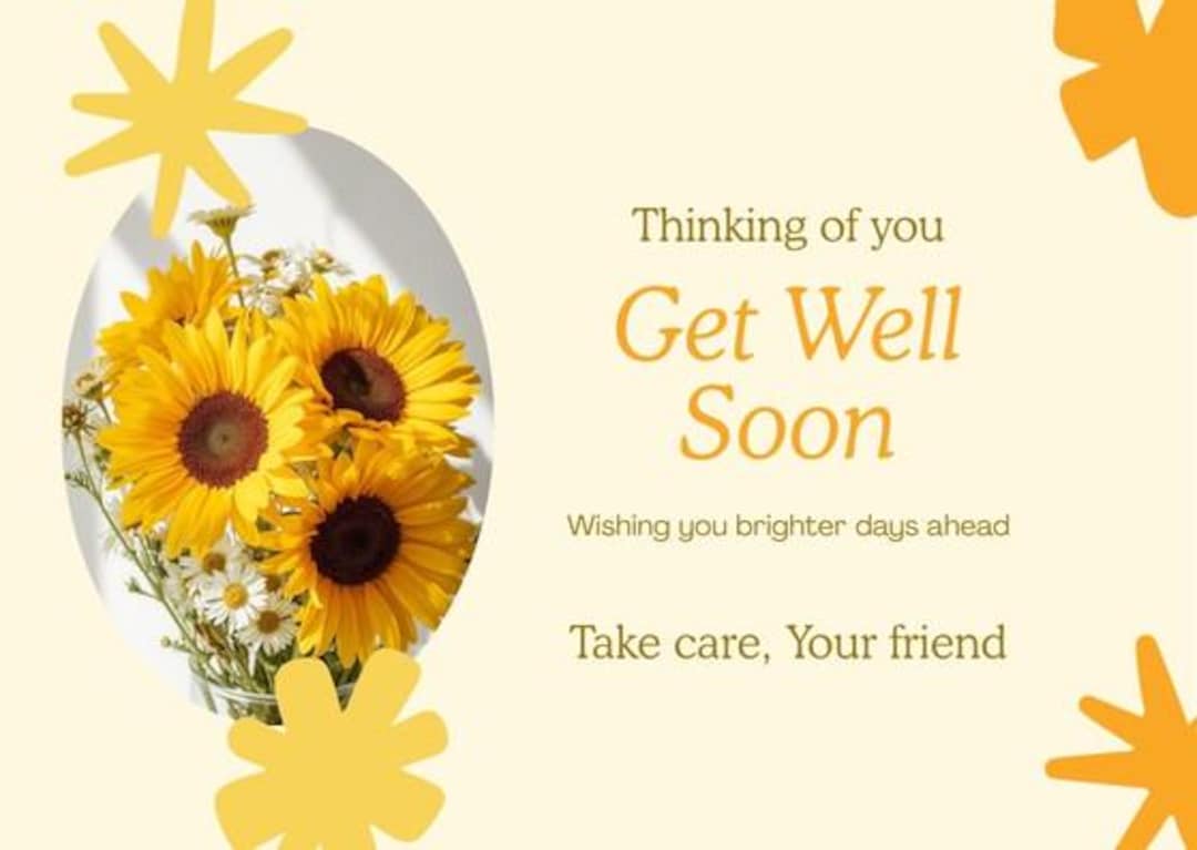 Get Well Soon Card Template, Feel Better Card, Editable Canva Template ...