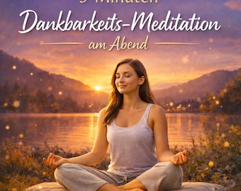 5 Minuten - Dankbarkeitsmeditation für den Abend - Abendmeditation für Entspannung,  Dankbarkeit, Ruhe- geführte Meditation ca. 5 Minuten