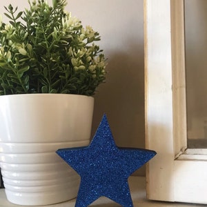 Glitter Wood Stars: Patriotic 4th of July Decor, Set of 3 bild 5