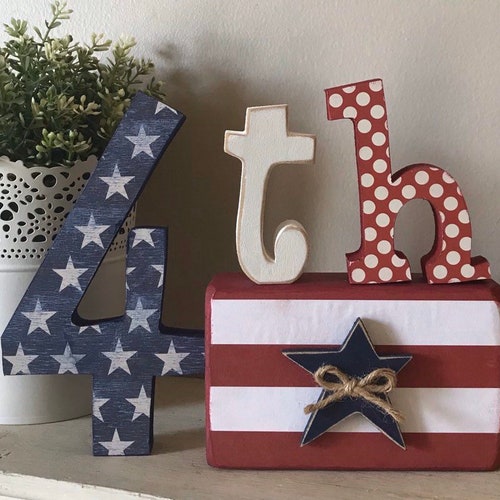 4th of July Decor Wood Stars Americana Farmhouse 4th of Etsy