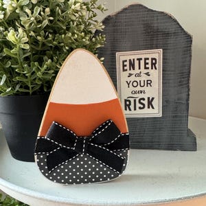 Wood Candy Corn: Halloween Tier Tray Decor, Farmhouse Fall Decor