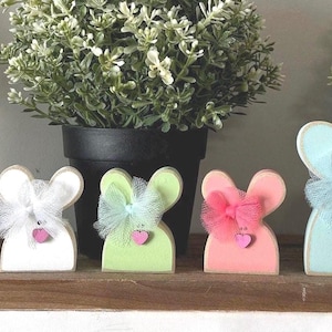 Choose your size of bunny ! Easter bunny, farmhouse decor, buffalo check, spring tier tray, shabby chic, basket gift, bunnies