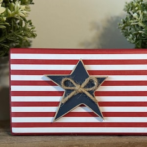 Flag, wood flag, 4th of July decor, flag decor, tier tray