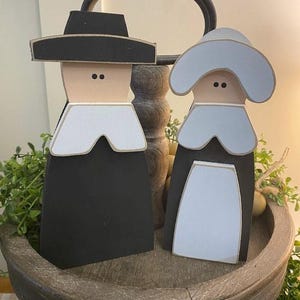 Handmade Thanksgiving Pilgrim Set: 7" Fall Decor - Etsy