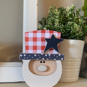 Uncle Sam, Fourth of July decor, star, summer decor, patriotic decor, americana decor, red and white check, buffalo check