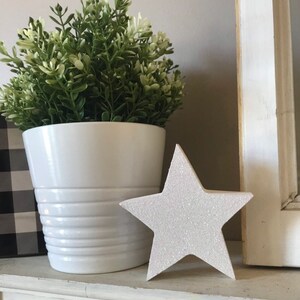 Glitter Wood Stars: Patriotic 4th of July Decor, Set of 3 bild 6