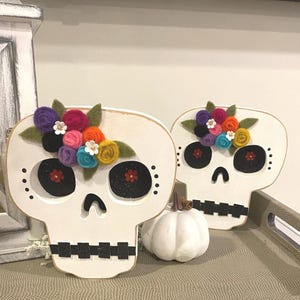 Dia De Los Muertos Skull Day of the Dead Wood Craft Candy calavera Decor Mexico image 6