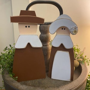 Handmade Thanksgiving Pilgrims Great for Fall decorations and gifts