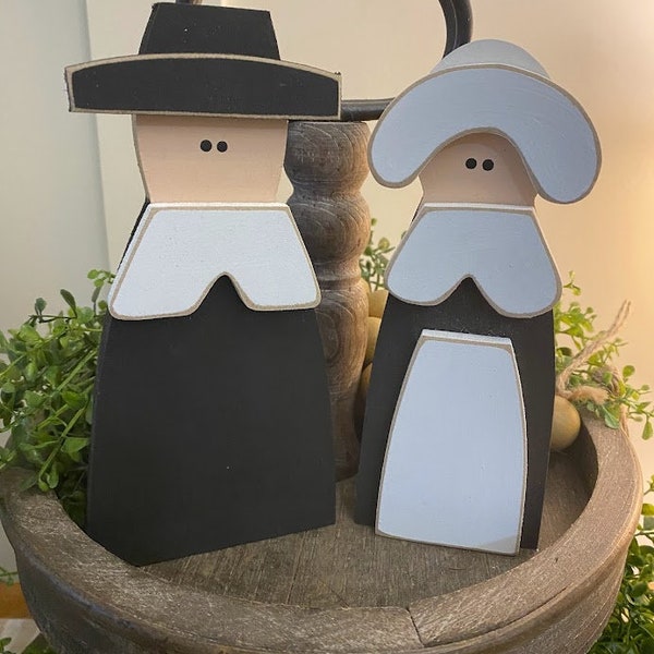 Handmade Thanksgiving Pilgrims Great for Fall decorations and gifts