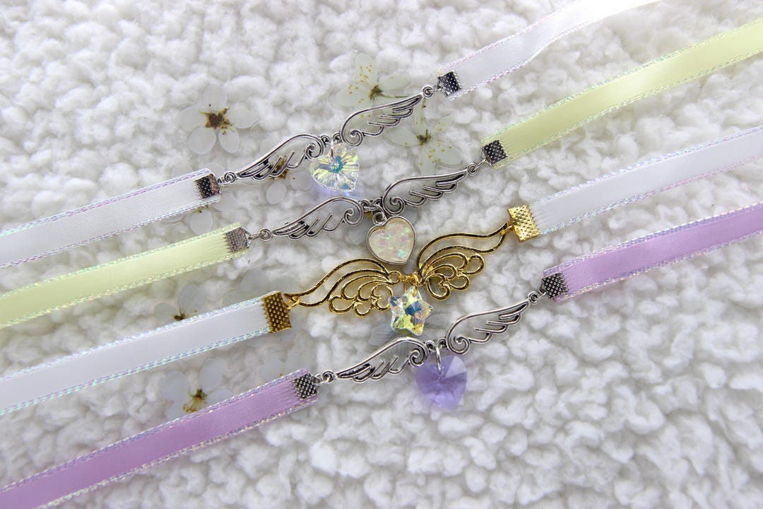 Angelic Ribbon Header Angelic Ribbon Chokers With Charms - Etsy
