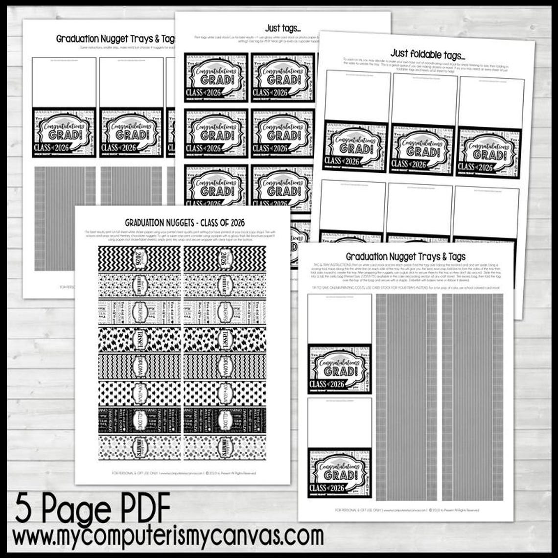 Class of 2026 Graduation Nugget Wrappers Printable - Etsy