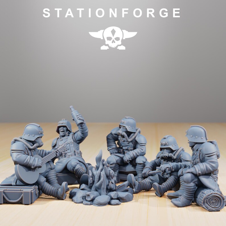 Grimguard Comrades | Station Forge 16k Resin Miniatures | 28mm 32mm Tabletop Wargaming | Unpainted image 7