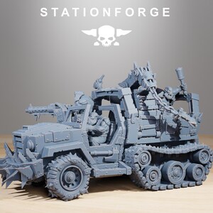 Orks Orkaz Party Wagon | Station Forge 16k Resin Miniatures | 28mm 32mm Tabletop Wargaming | Unpainted image 8