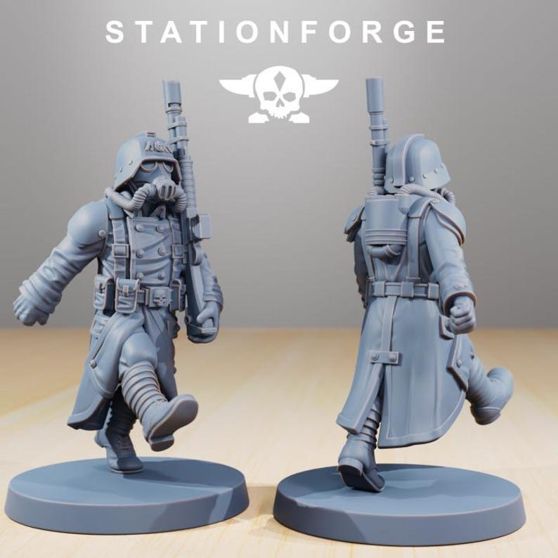 Grimguard Marching Pose | Station Forge 16k Resin Miniatures | 28mm 32mm Tabletop Wargaming | Unpainted image 6