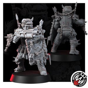 Chaos Renegades Of Pain Killer Team | 16k Resin Miniatures | 28 mm 32 mm Tabletop Wargaming | Ongeverfd afbeelding 6