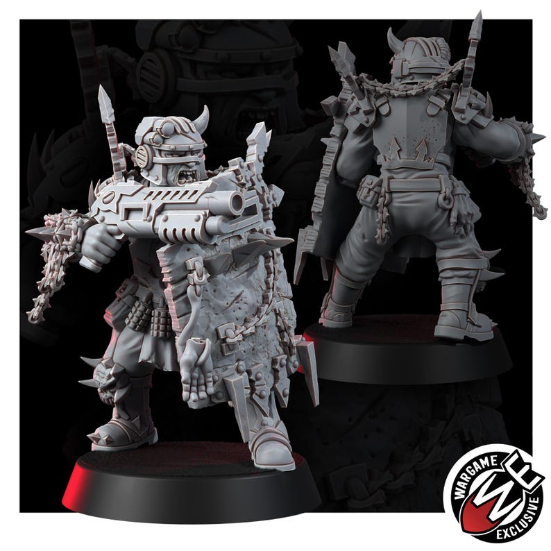 Chaos Renegades Of Pain Killer Team | 16k Resin Miniatures | 28 mm 32 mm Tabletop Wargaming | Ongeverfd afbeelding 6