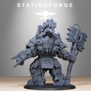 Orks Orkaz Commander | Station Forge 16k Resin Miniatures | 28mm 32mm Tabletop Wargaming | Unpainted image 5