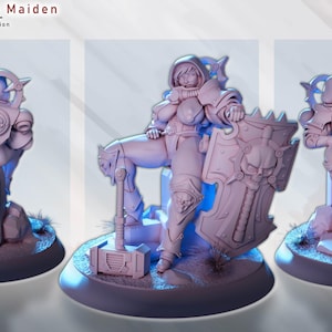 Gaz Minis Pinup Guardian Maiden | 16k Resin Miniaturen | 28 mm 32 mm Tabletop Wargaming | Unbemalt Bild 2