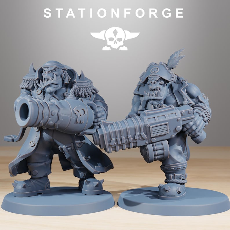 Orks Orkaz Pirates | Station Forge 16k Resin Miniatures | 28mm 32mm Tabletop Wargaming | Unpainted image 5