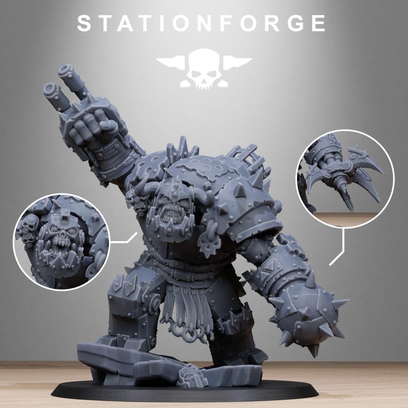 Orks Metjaw Boss | Station Forge 16k Resin Miniatures | 28mm 32mm Tabletop Wargaming | Unpainted image 2