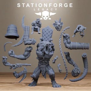 Rotfang Bell Rat | Station Forge 16k Resin Miniatures | 28mm 32mm Tabletop Wargaming | Unpainted image 8