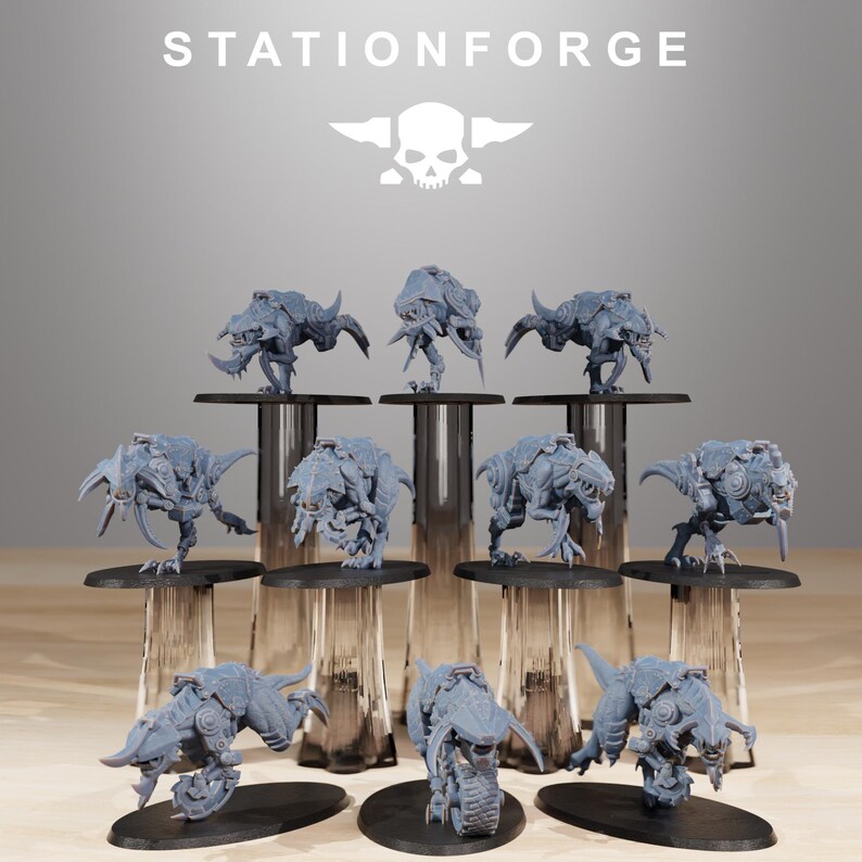 Orks Orkaz Beast Riders | Station Forge 16k Resin Miniatures | 28mm 32mm Tabletop Wargaming | Unpainted image 3