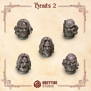 Crimson Lords - Heads #2 - 16k Resin - GreyTide Studio - Blood / Space Warriors / Bitz / Tabletop / Wargaming / Grimdark image 2