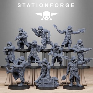 GrimGuard Shovel Trenches | Station Forge 16k Resin Miniatyrer | 28 mm 32 mm Bordsskiva Krigsspel | Omålad bild 2