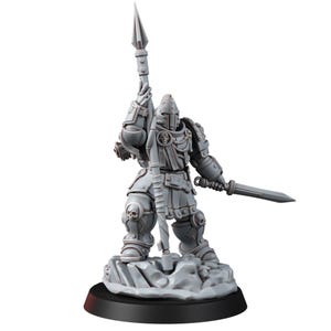 Space Knights Polemarchos | 16k Resin Miniatures | 28mm 32mm Tabletop Wargaming | Unpainted image 8