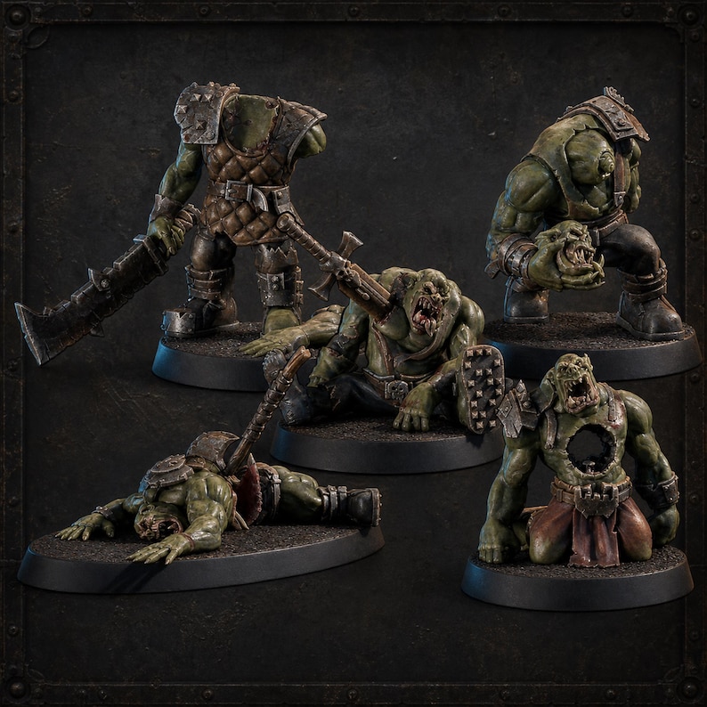 Krumped Orcs | Ork Casualties - 16k Resin - Casualty Markers / Tabletop / Wargaming / Grimdark image 1