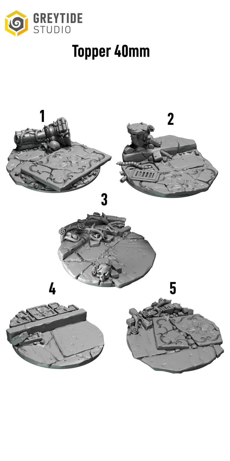 Crimson Lords - Toppers 40mm - 16k Resin - GreyTide Studio - Blood / Space Warriors / Bitz / Tabletop / Wargaming / Grimdark image 2